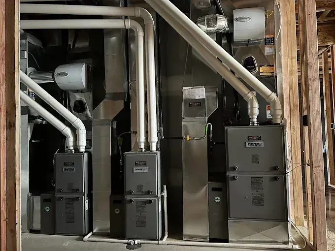 HVAC system installation — furnace and ventilation